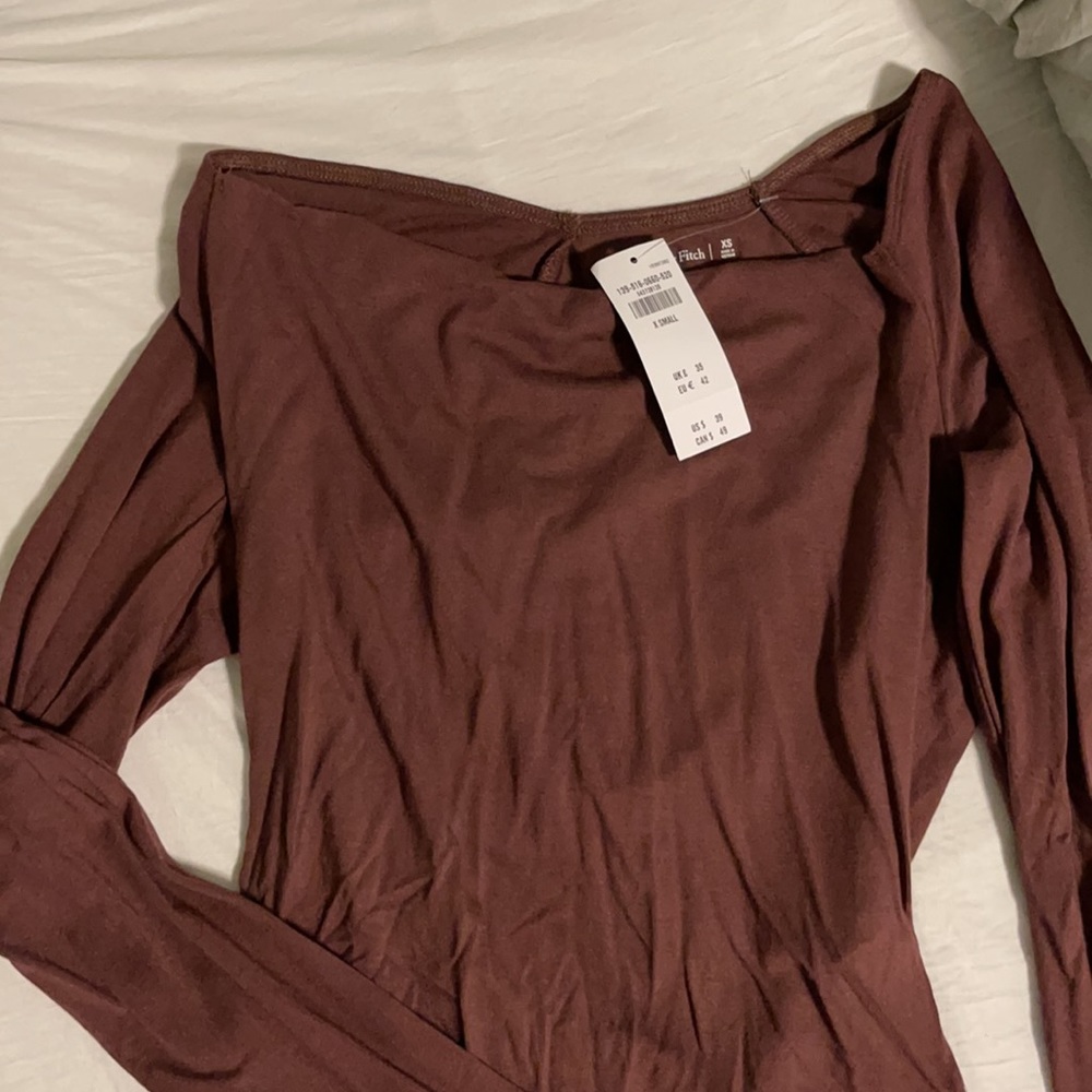 brown cowl neck bodysuit